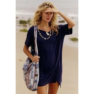 NWOT Free People Vixen Tunic Top Celestial Indigo Blue Size S